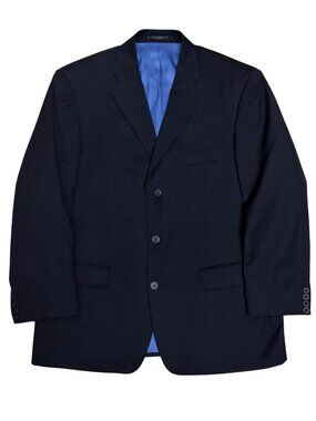 BELLISSIMO Blazer Sport Coat WOOL Blue Business Casual Formal Jacket Mens 42S